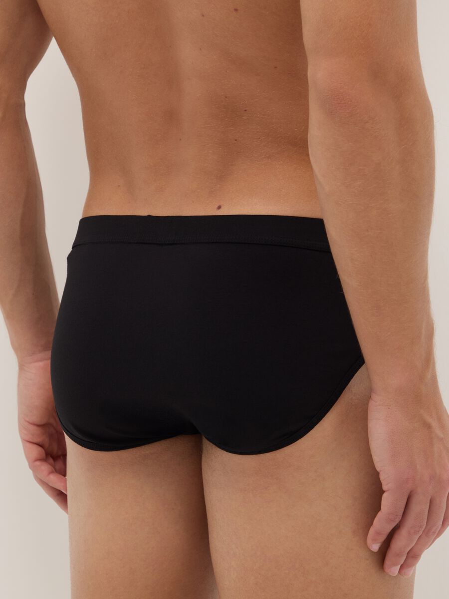 Twin-Pack Black Stretch Cotton Regular Fit Briefs_2