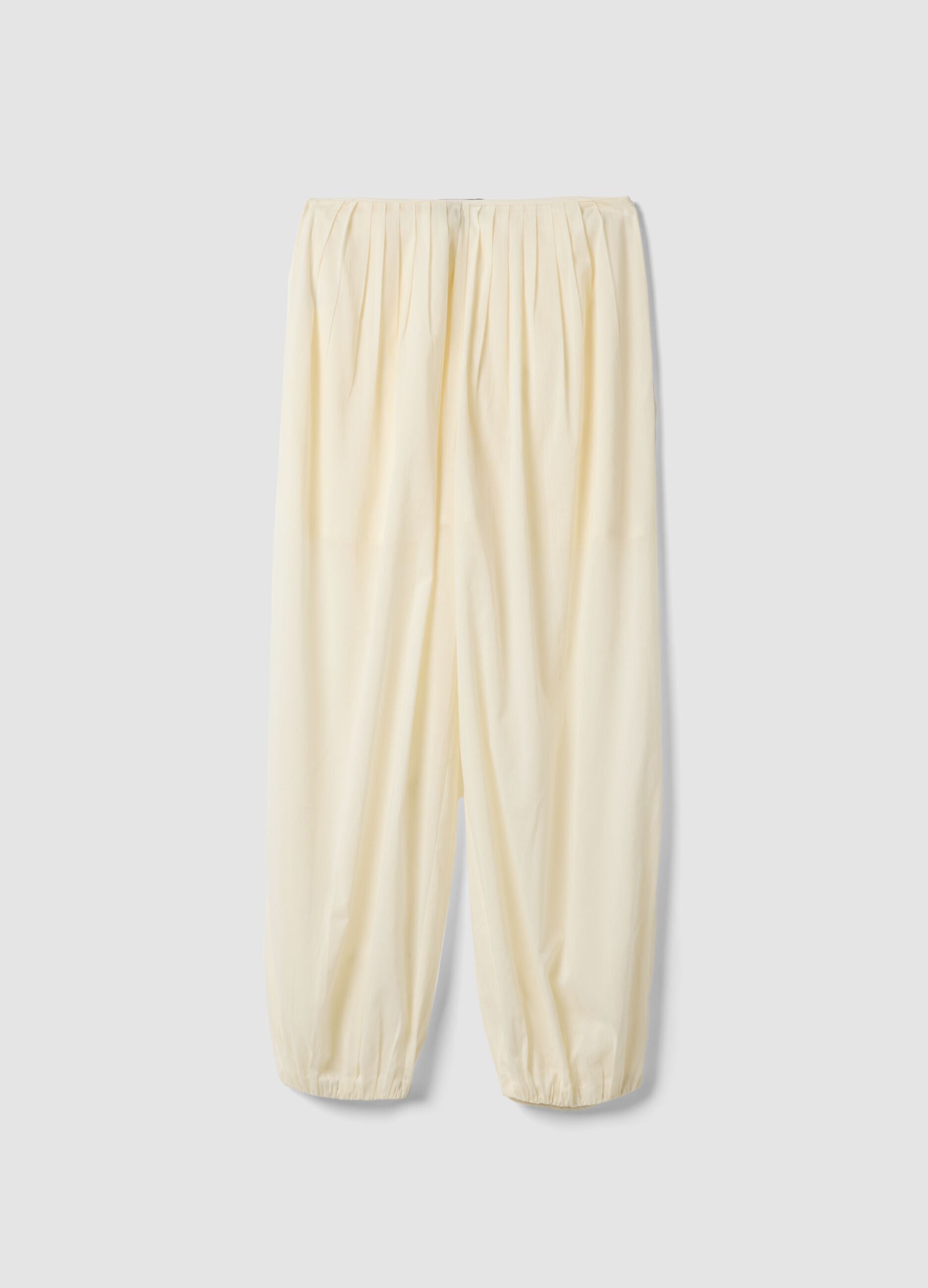 Relaxed-fit white pure cotton jogger trousers