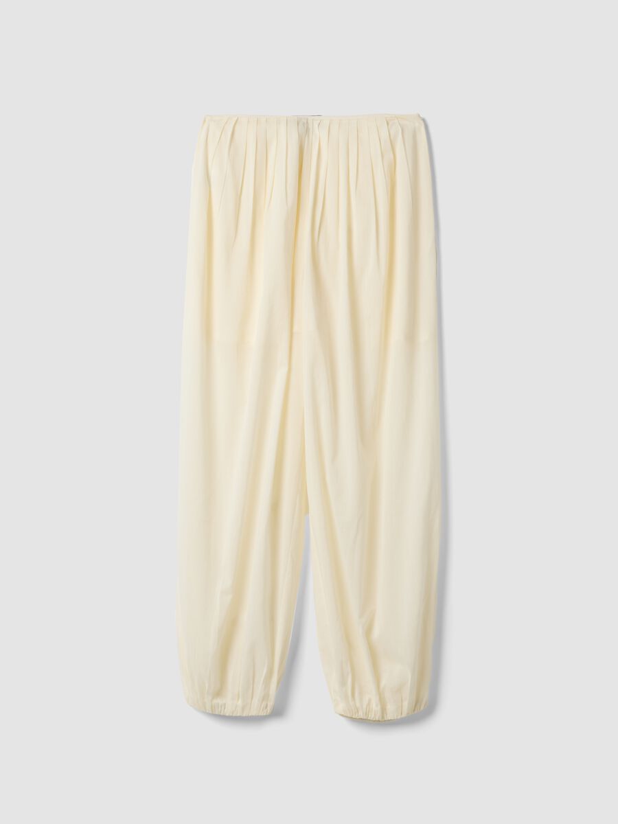 Relaxed-fit white pure cotton jogger trousers_4