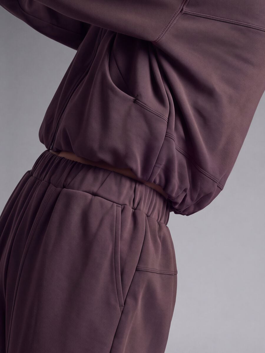 Cropped purple full-zip soft-touch jacket with stand-up collar ALTAVIA STUDIO_0