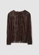 Brown stretch lace blouse with regular fit_4