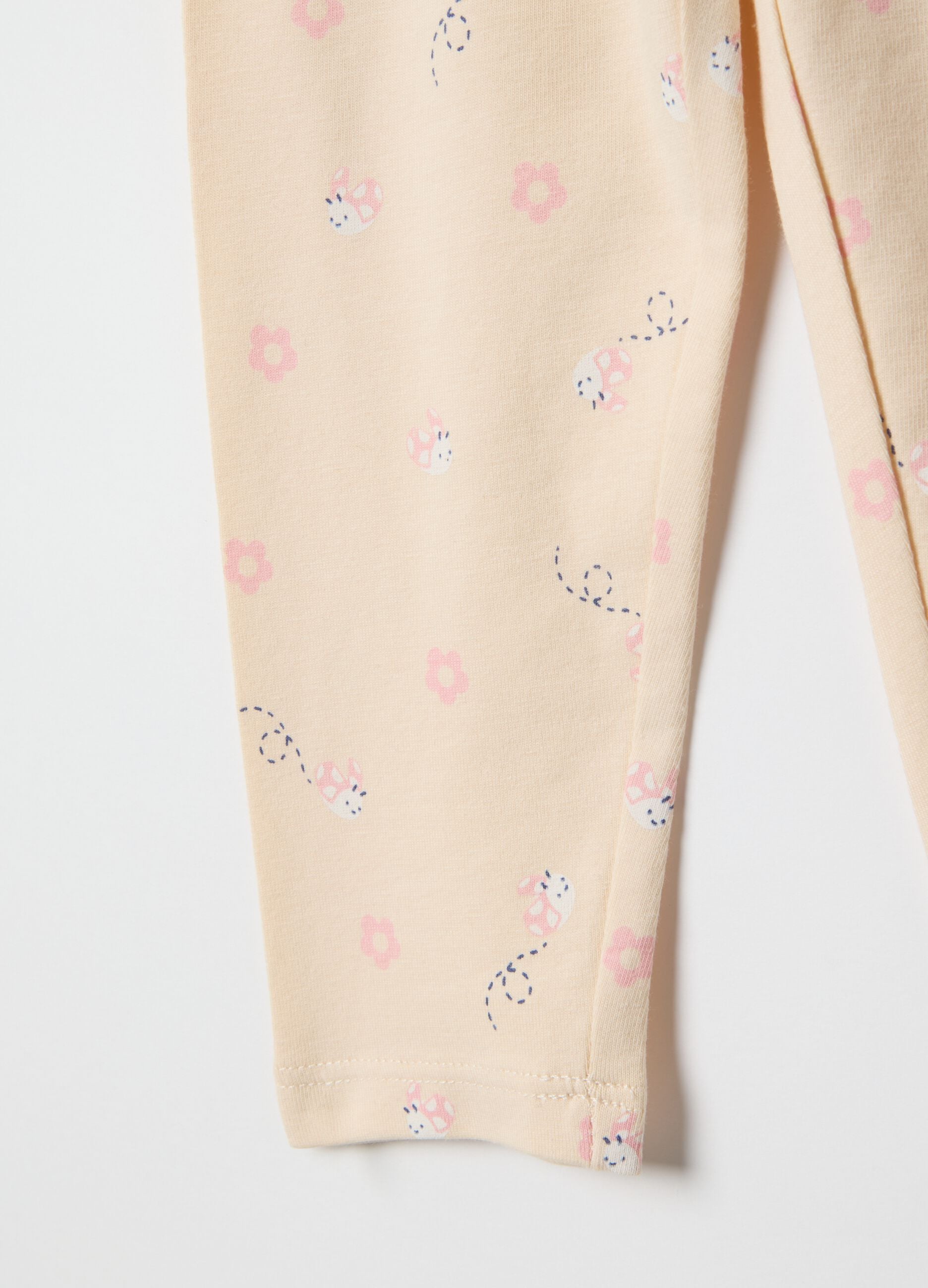 Pack of multicoloured stretch cotton leggings for girls slim fit