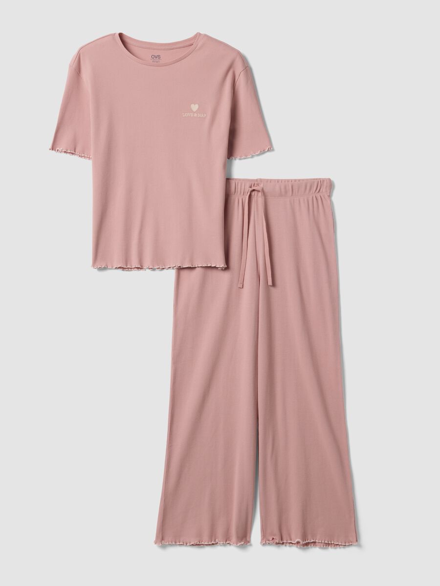 Pink pure organic cotton ribbed pyjamas_4