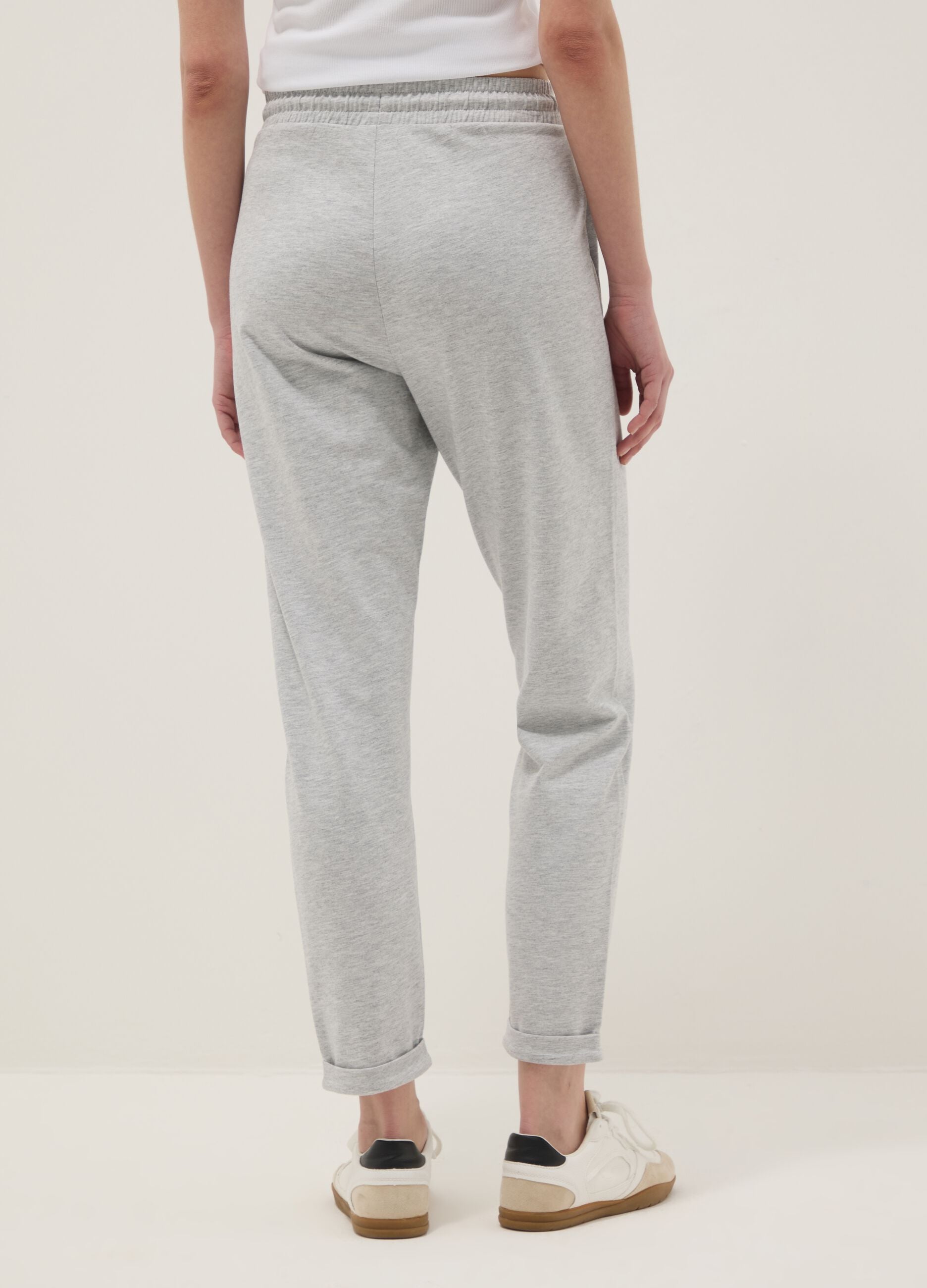Grey pure cotton joggers, regular fit