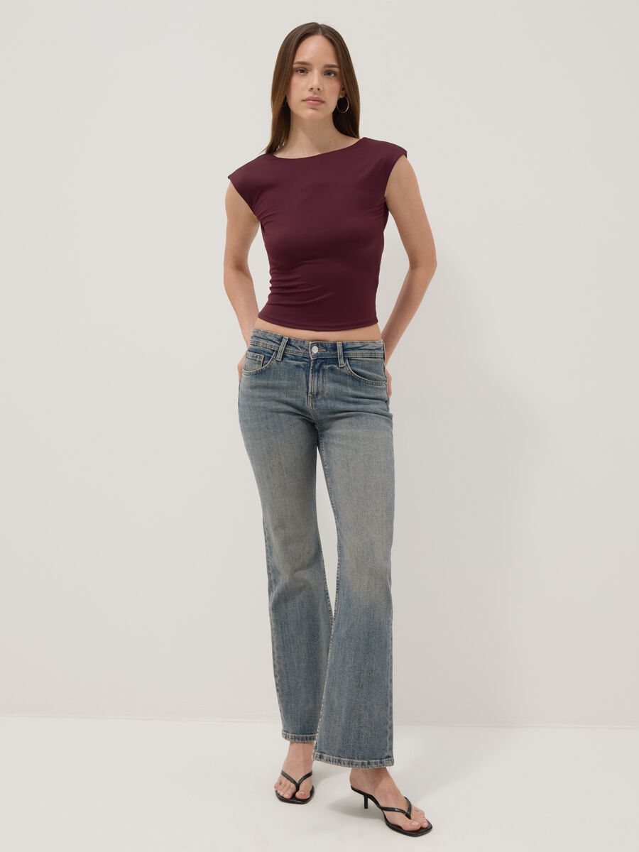 Purple stretch-fabric top_2