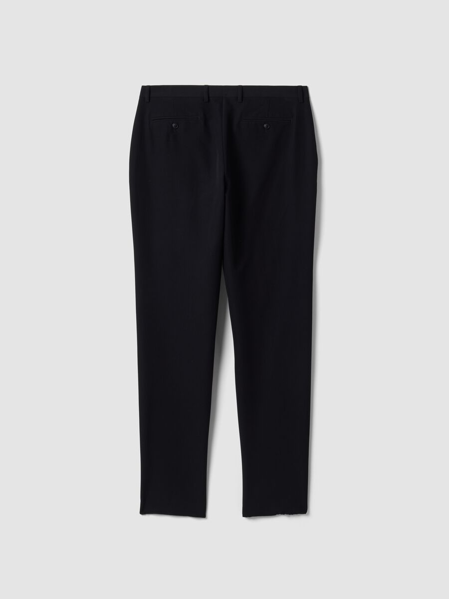 Pantaloni formali neri in viscosa elasticizzata slim fit_6