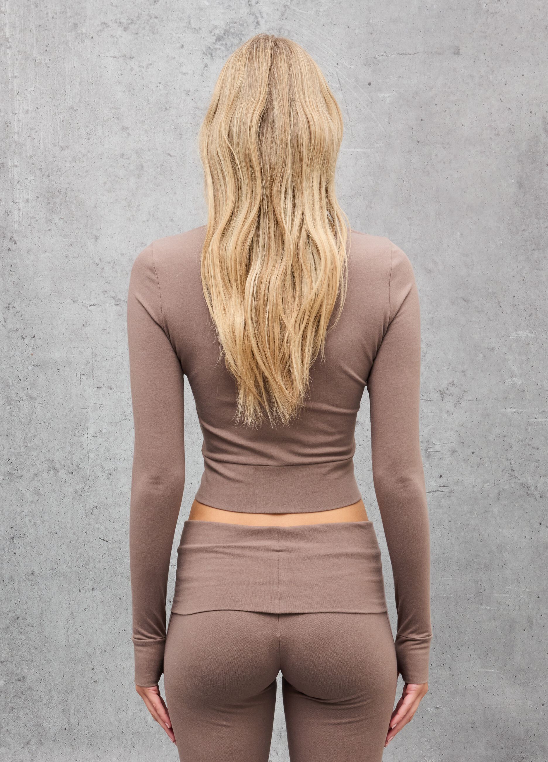 Fitted Full-Zip Mocha