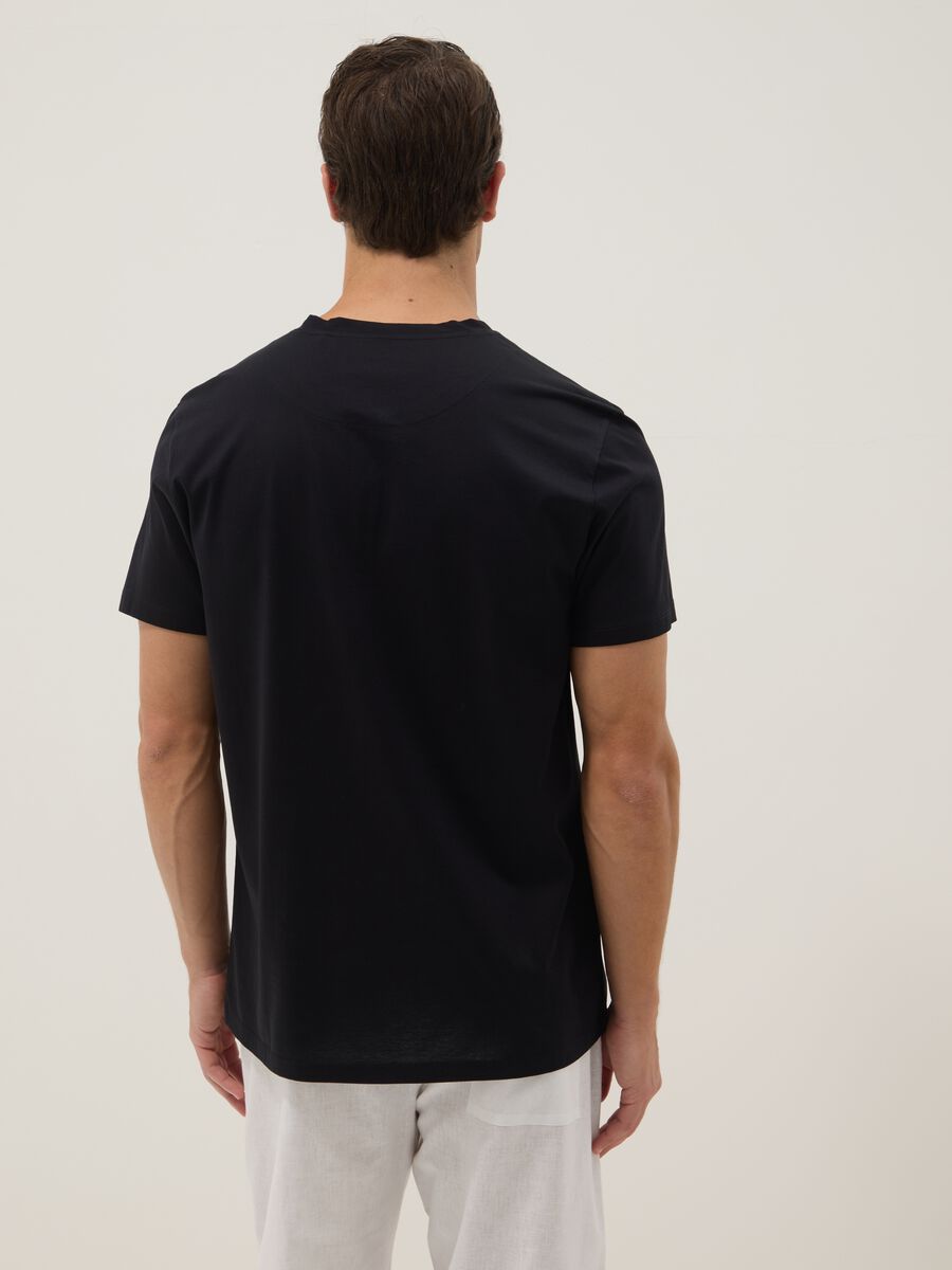 Black mercerised pure cotton regular-fit T-shirt_3