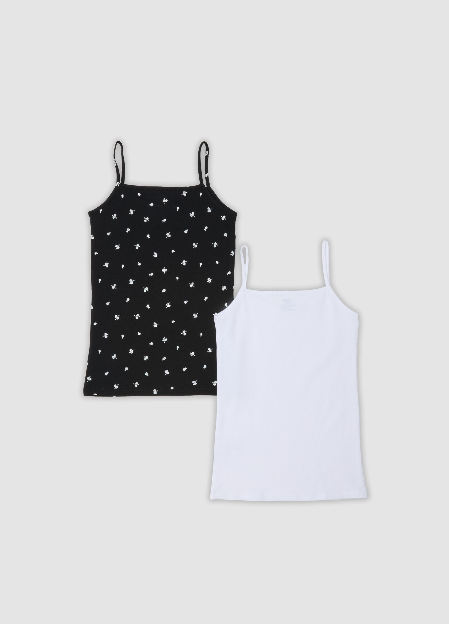 Girls&rsquo; multicolour two-pack of stretch organic cotton vests