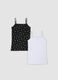 Girls&rsquo; multicolour two-pack of stretch organic cotton vests_1
