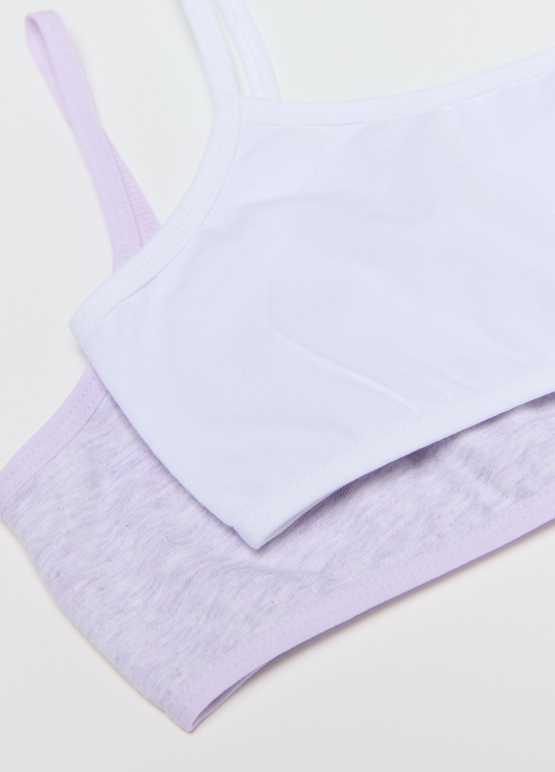 Girl's comfortable multi-colour bra twin pack in stretch cotton