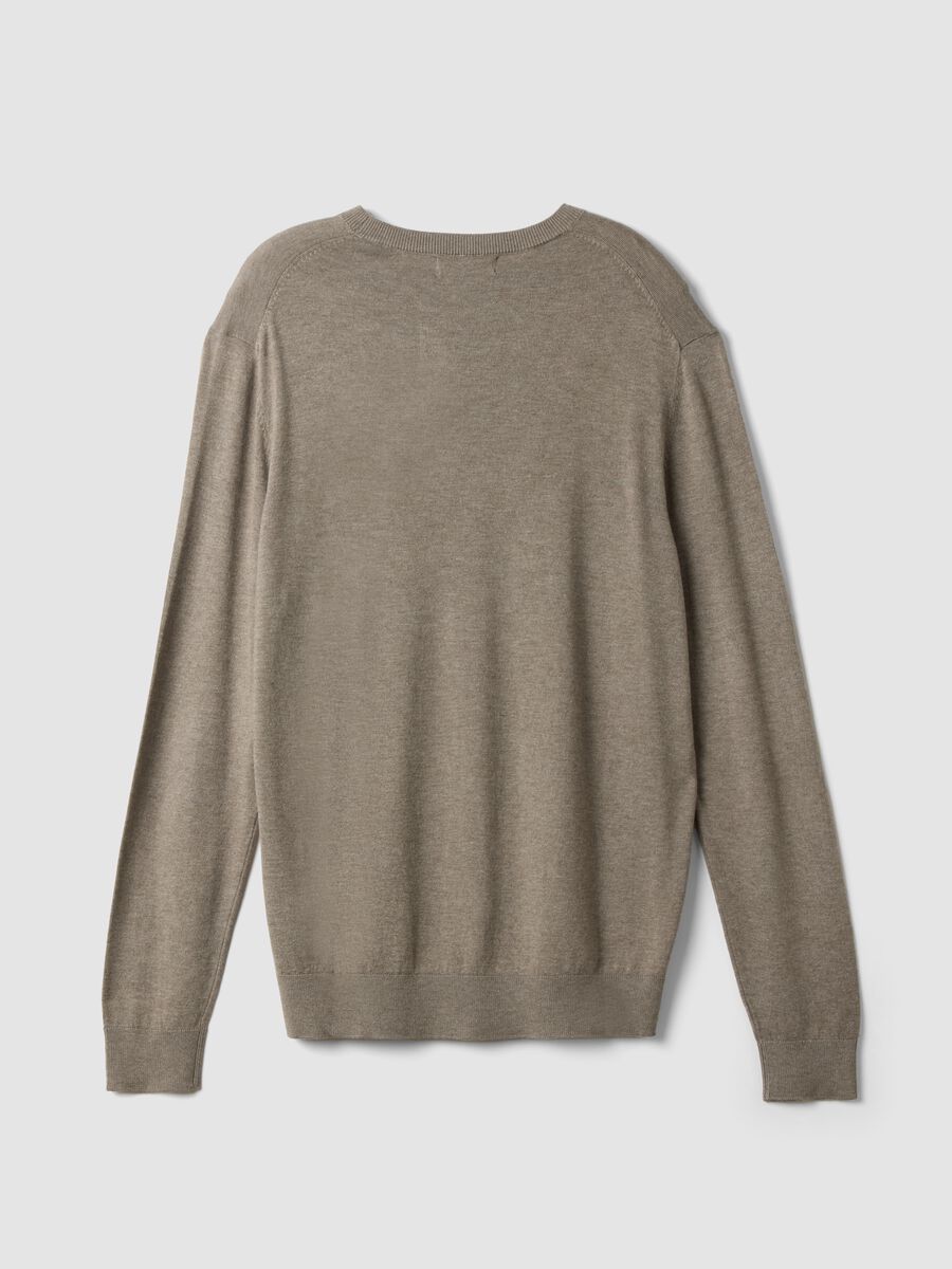 Grey crew-neck jumper in viscose blend, regular fit_2