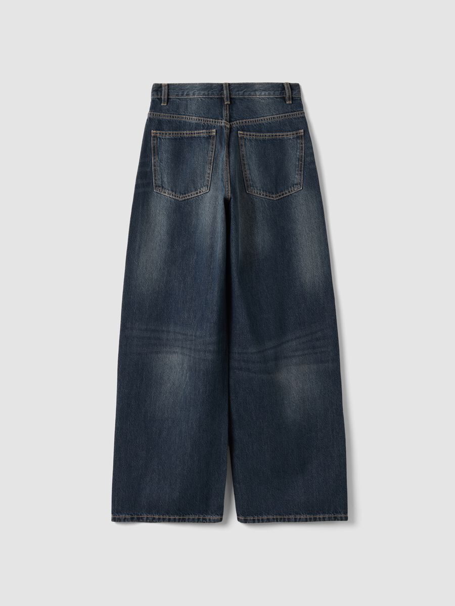 Grey pure cotton denim skater-fit jeans_1
