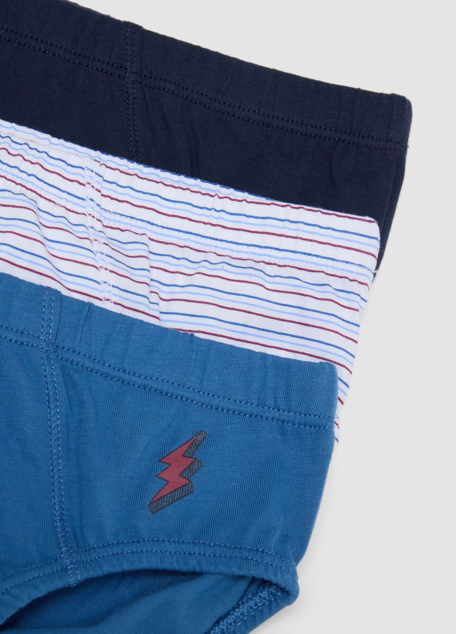 Multipack of five multicolour briefs in pure organic cotton jersey