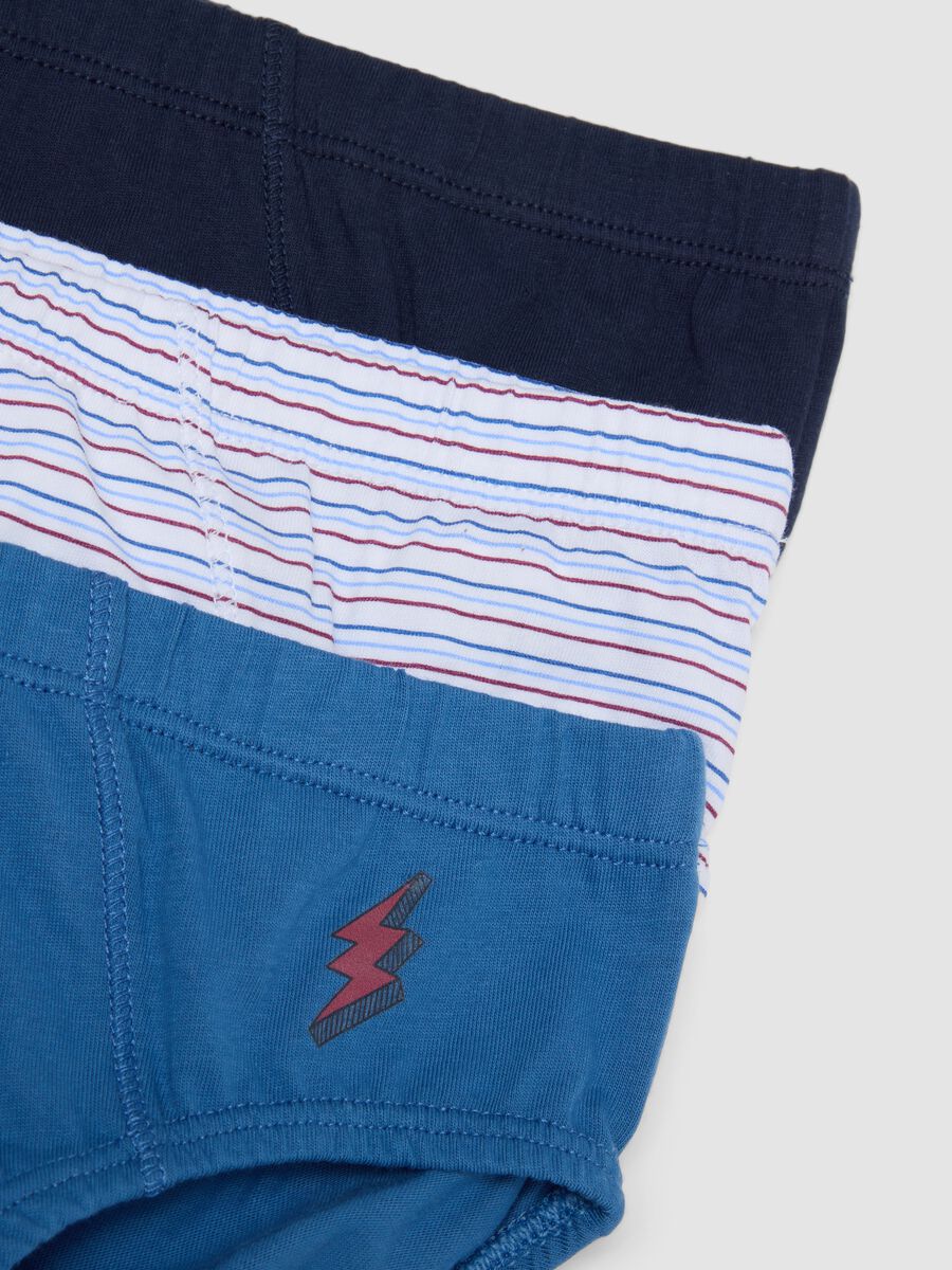 Multipack of five multicolour briefs in pure organic cotton jersey_3