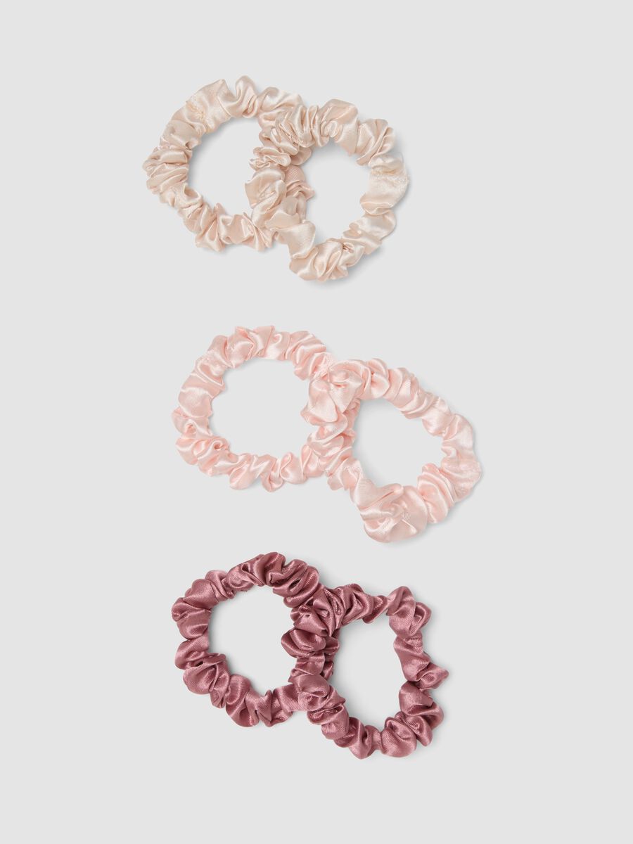 SINCERELY HAIR Small Satin Scrunchies (6-Pack) Pink & Mauve_1