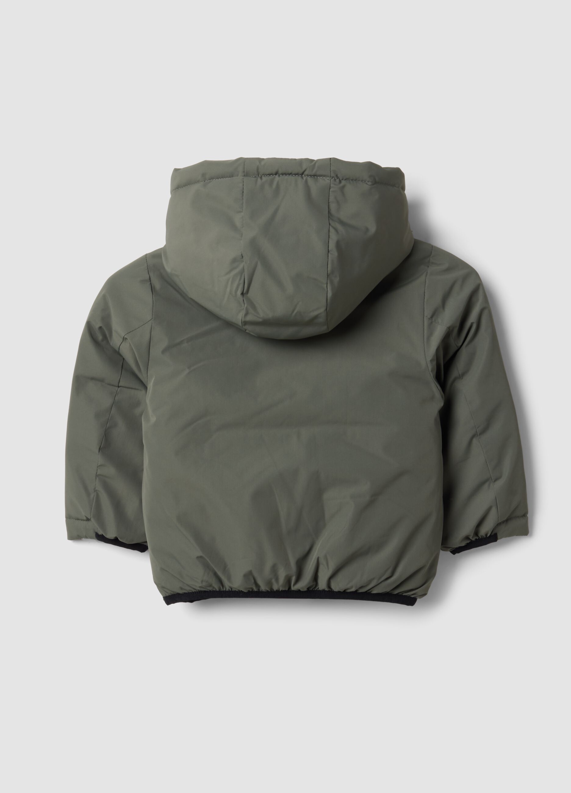 Giacca Ultralight reversibile grigia con cappuccio e zip per bimbo