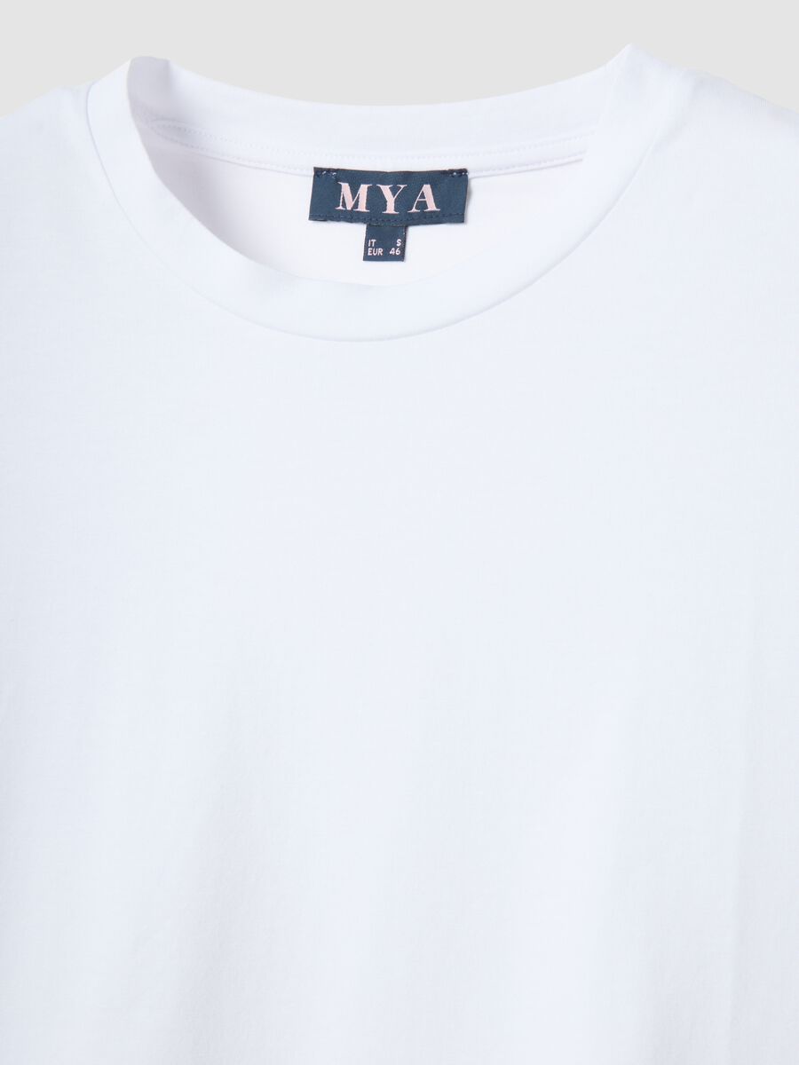 White cotton and stretch modal regular-fit T-shirt_5