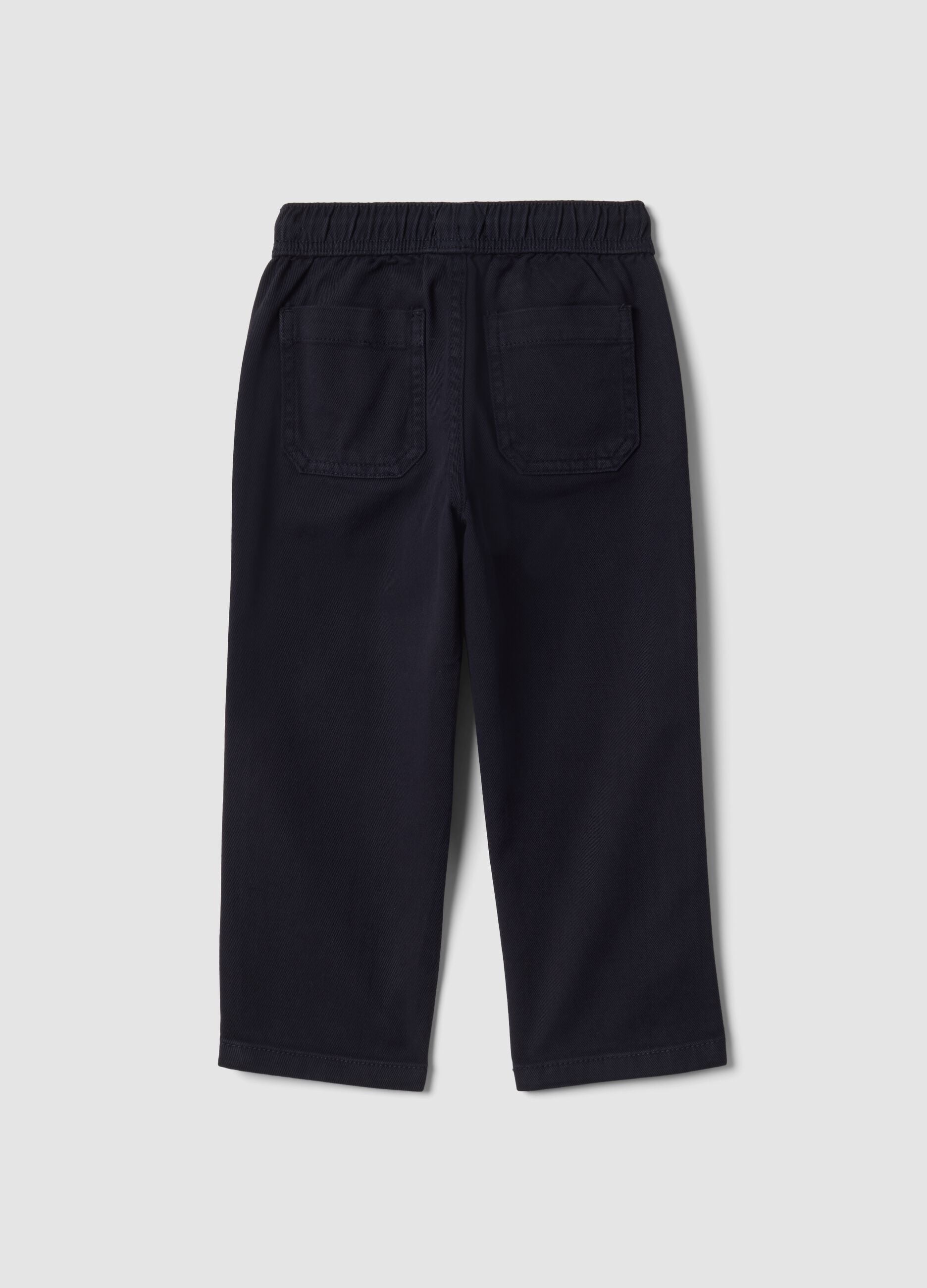 Blue regular-fit stretch cotton twill trousers