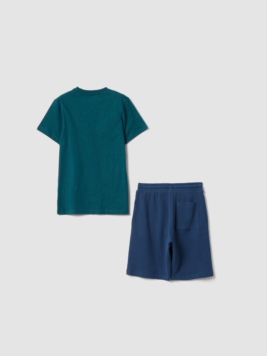 Kit t-shirt shorts in puro cotone multicolor da ragazzo regular fit_4