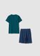 Multicoloured pure cotton regular-fit T-shirt and shorts set for boys_4