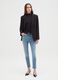 High-waisted blue skinny jeans in stretch cotton_0
