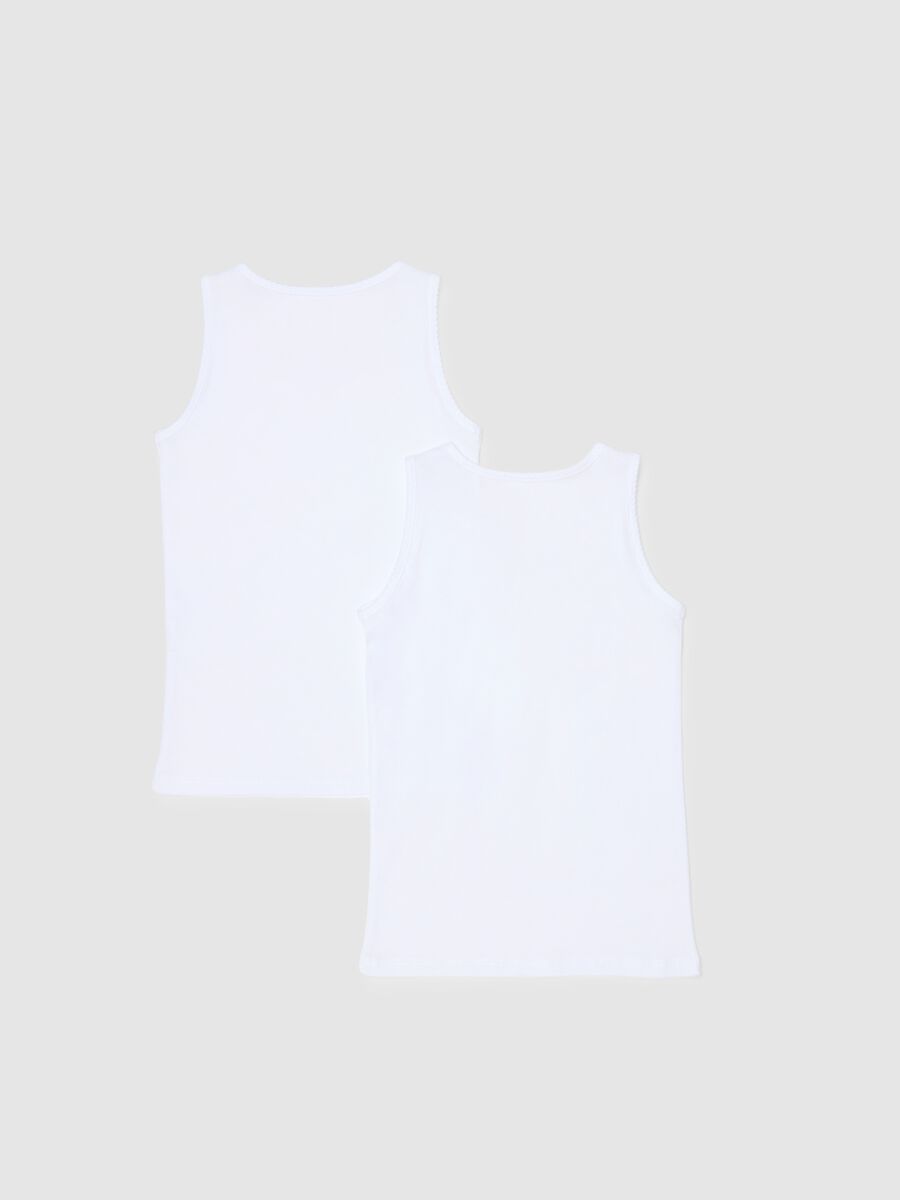 Bipack canottiere bianche da bambina in puro cotone regular fit_1