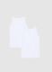 Twin pack of white girls' vests in pure cotton regular fit_1