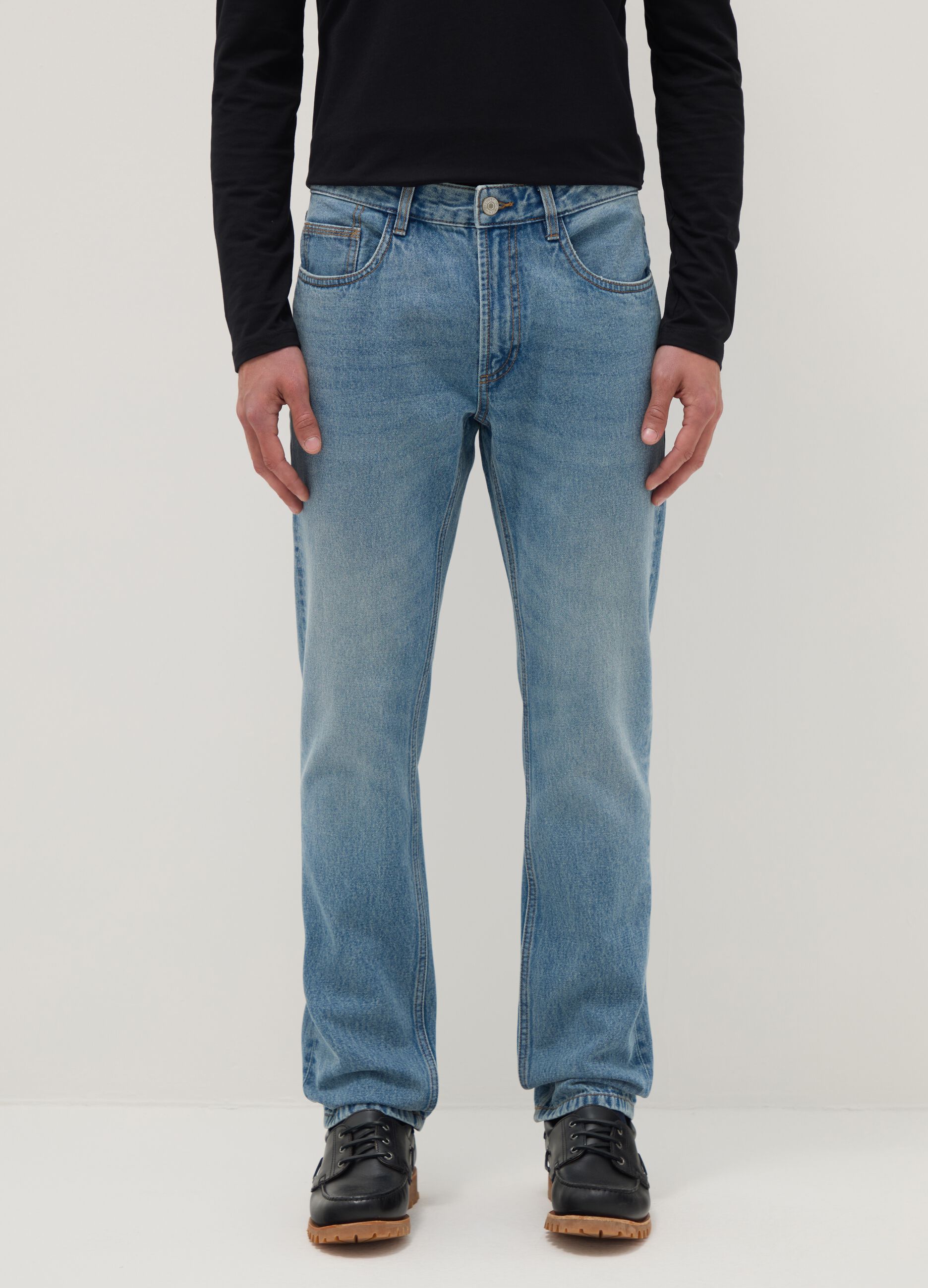 Blue slim fit pure cotton jeans