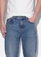 Blue denim jeans in pure cotton, loose fit_1