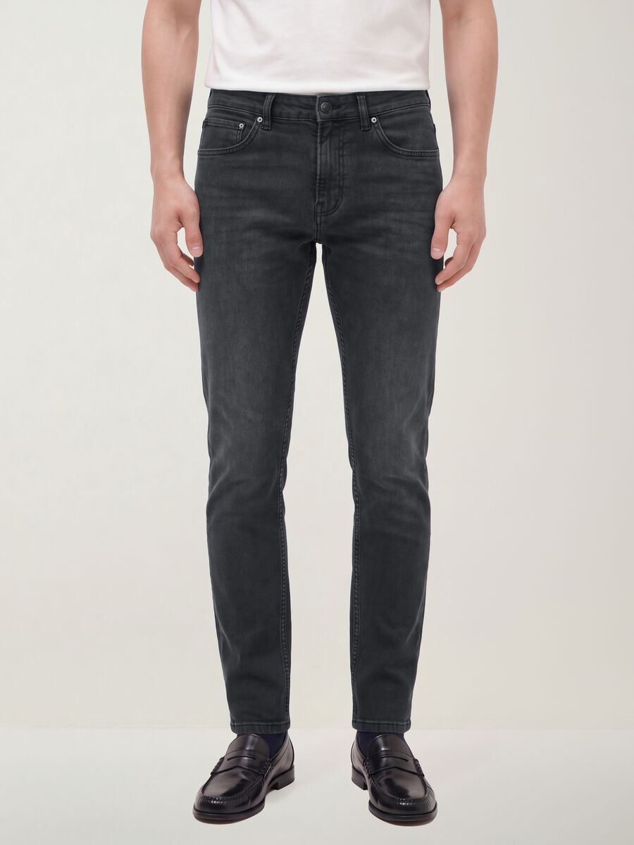 Black stretch-cotton slim-fit denim jeans_1