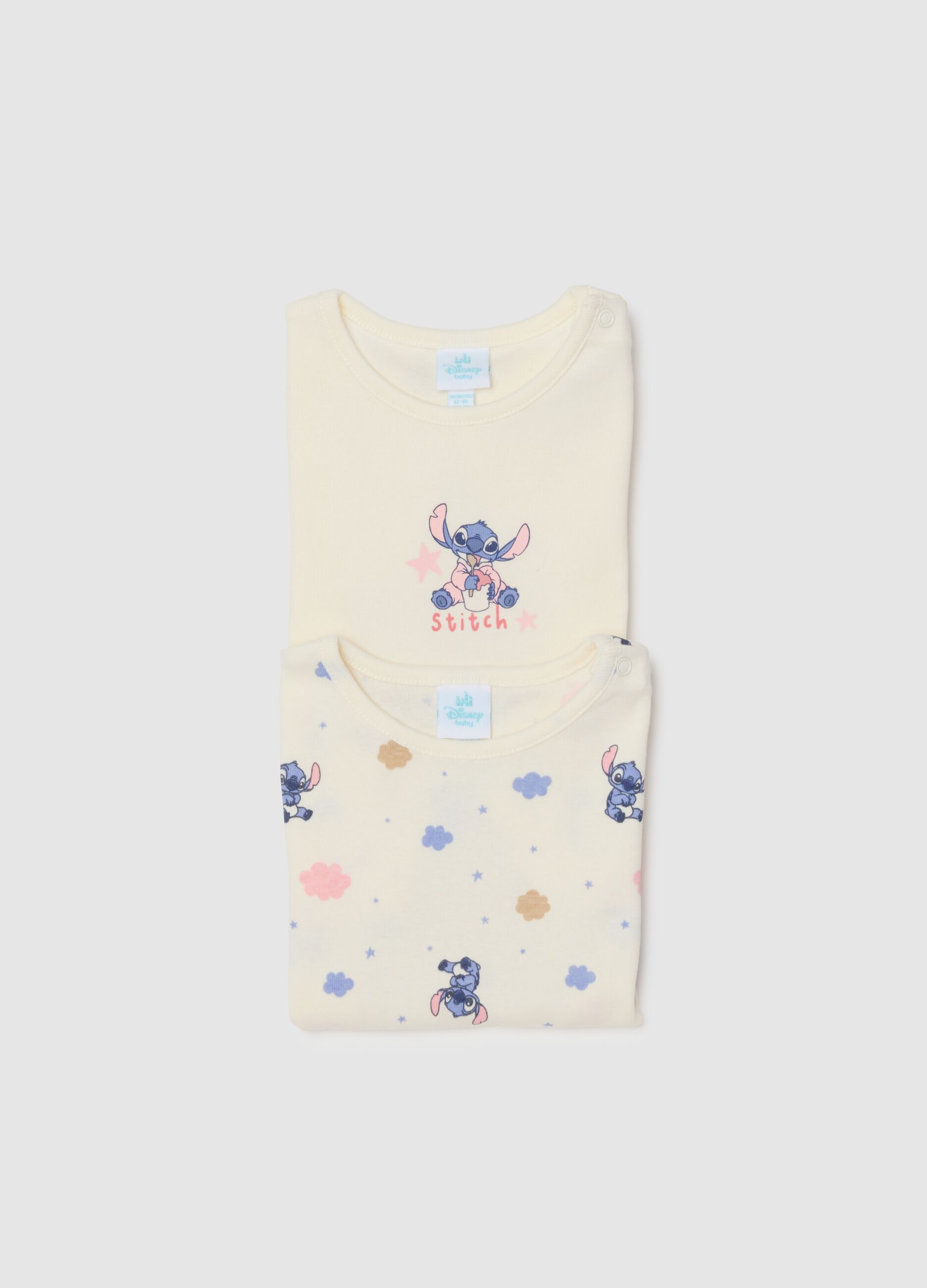 Bipack body beige da neonata in puro cotone con stampe
