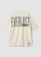 White oversized pure cotton T-shirt with front logo_4