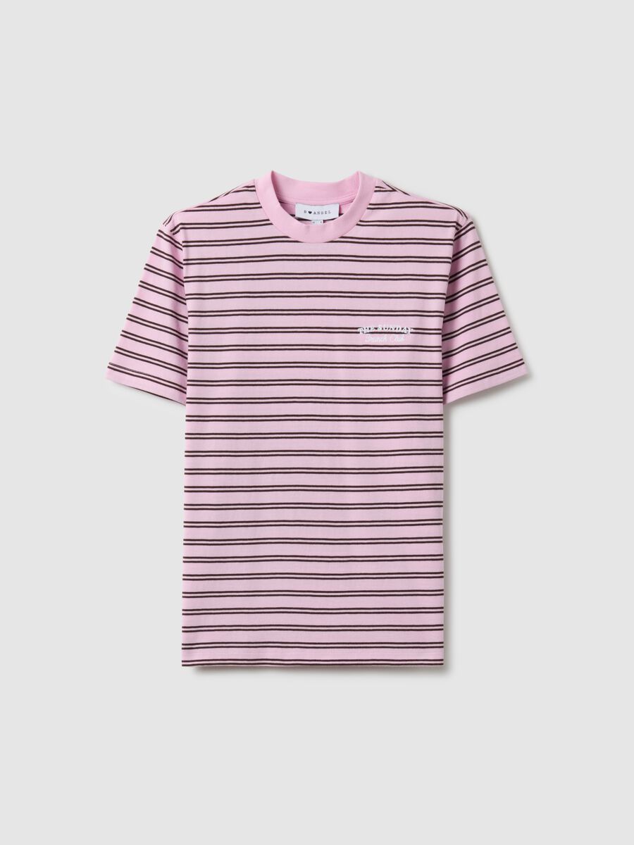 Multicolour striped pure cotton T-shirt with regular fit_4