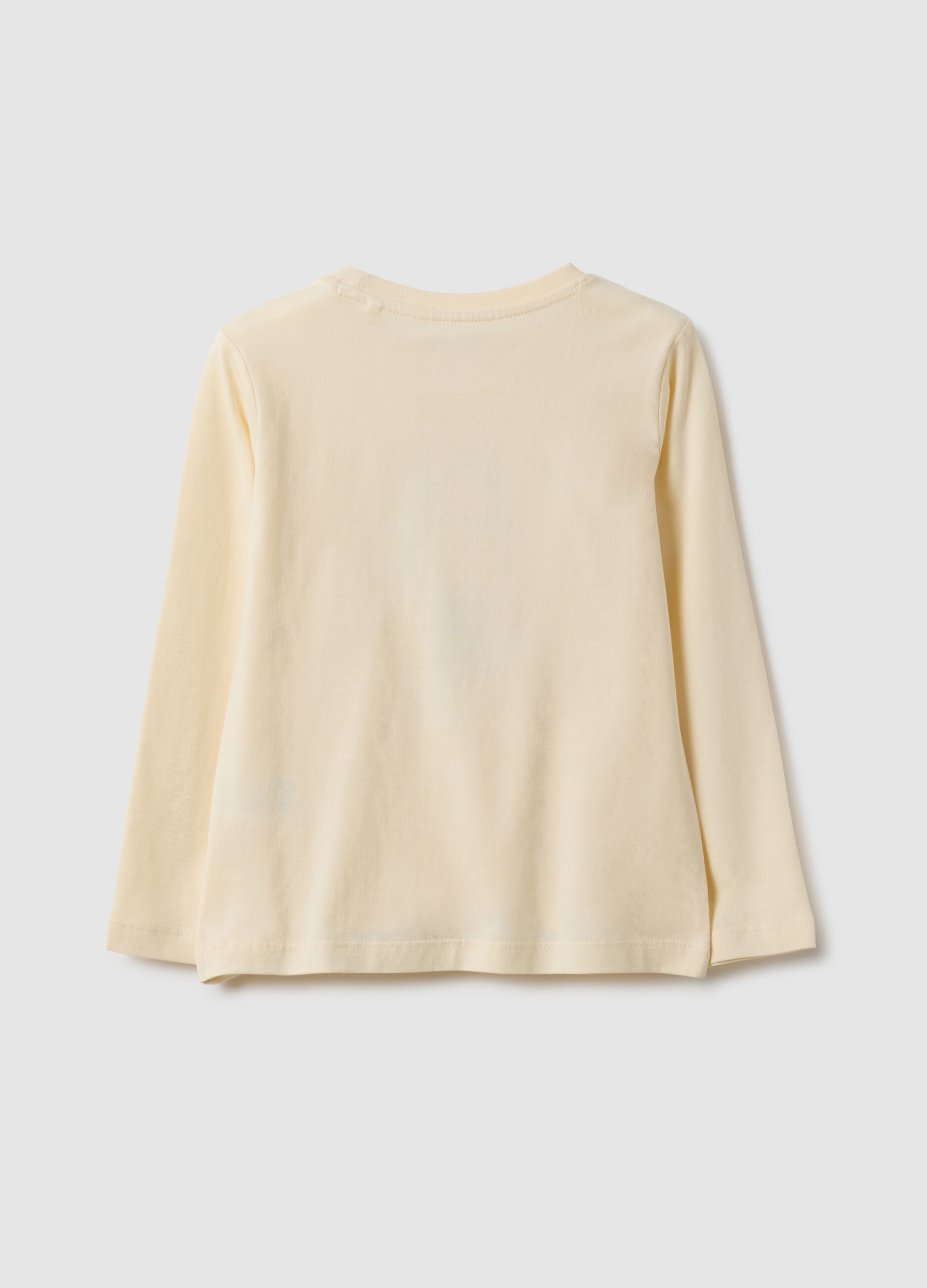 Beige pure cotton T-shirt for girls regular fit