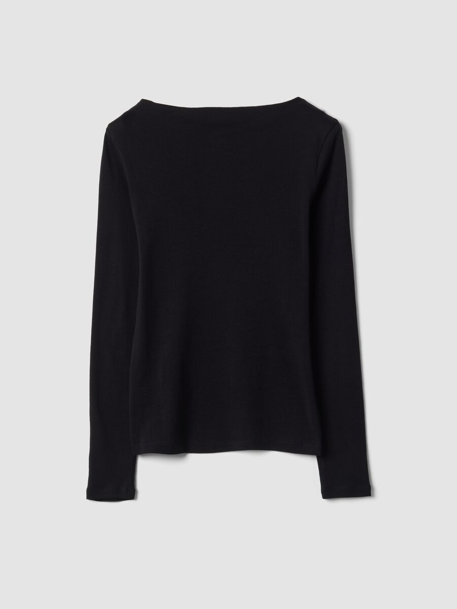 Black pure cotton crew-neck T-shirt_6