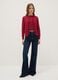 Regular fit red crew neck cardigan_0