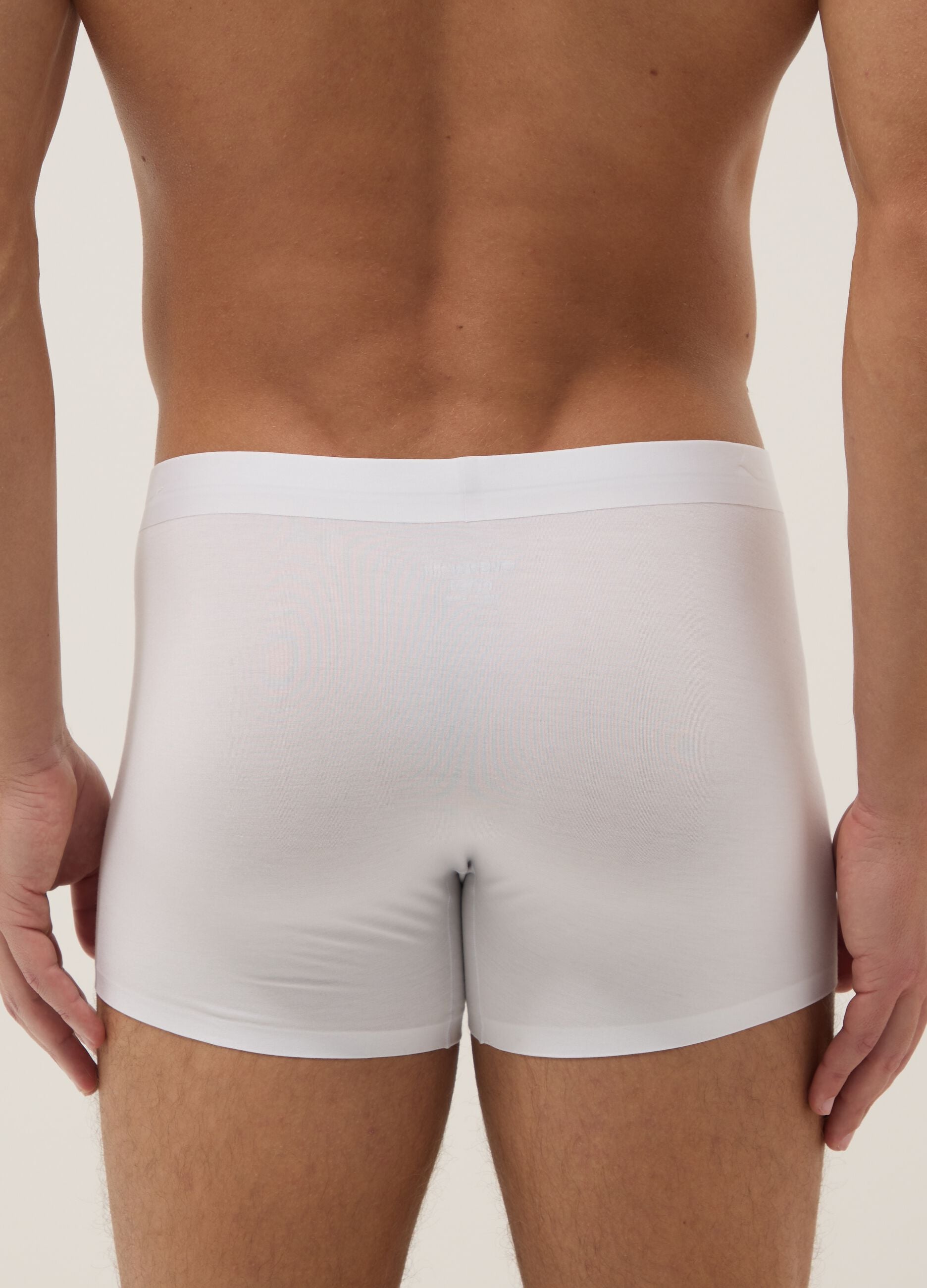 Pack of 2 regular-fit white stretch modal mid-length boxers