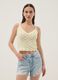 Yellow crochet waistcoat in pure cotton, regular fit_1