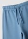 Light blue pure cotton trousers with elasticated waist, regular fit_2