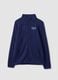 Blue full-zip sweatshirt with high neck and logo_4