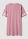 Pink pure organic cotton V-neck nightshirt with print_6