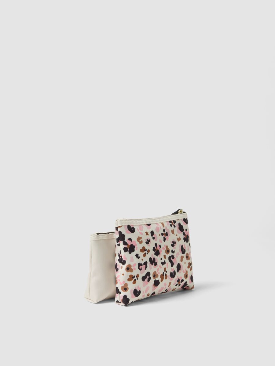 White animal-print pouch set_1