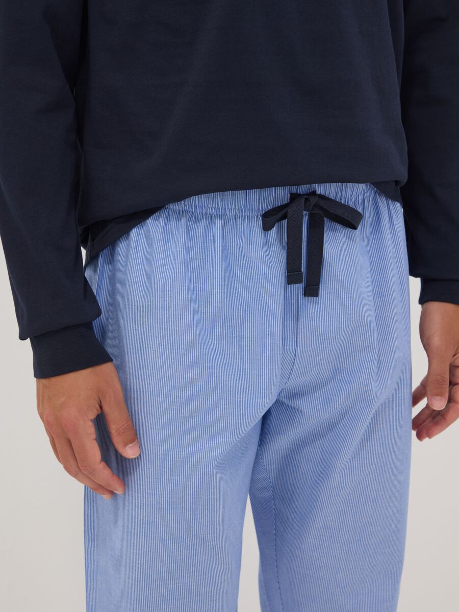 Brown striped organic cotton pyjamas, regular fit_3