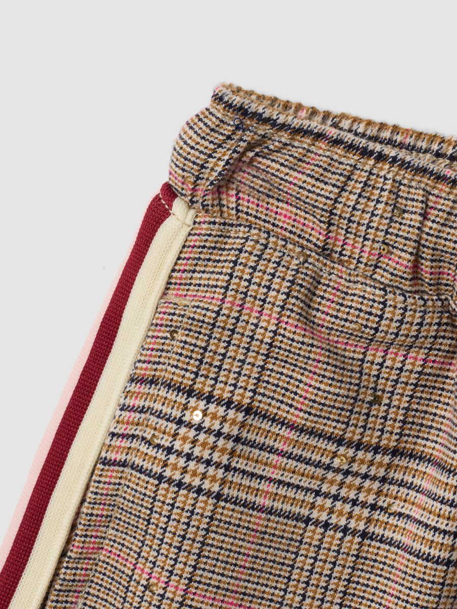 Girls&rsquo; multicolour stretch viscose checked culotte trousers_2