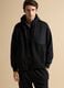 Black full-zip sweatshirt with collar, regular fit_0