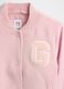 Pink bomber jacket in wool blend and synthetic fibres_4