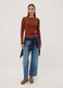 Red cable-knit crew neck jumper, regular fit_1