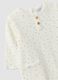 White organic cotton baby romper with buttons and pattern_2
