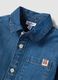 Blue denim shirt in pure cotton, regular fit, for boys_2